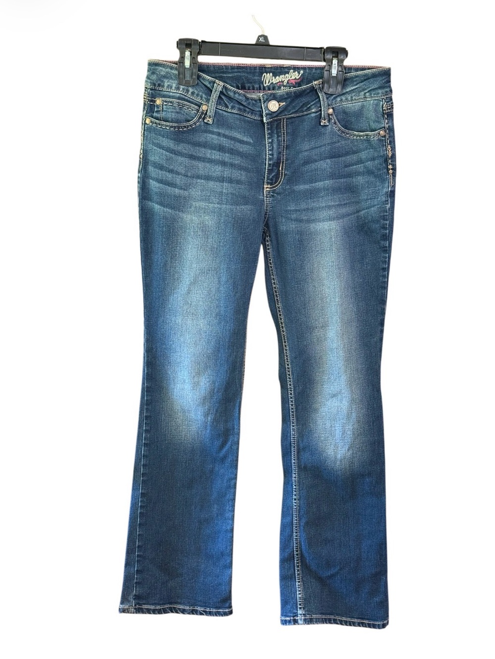 Wrangler Boot Cut Jeans Women’s Size 13/14 x 32 Medium Wash Stretch Denim - Picture 2 of 3